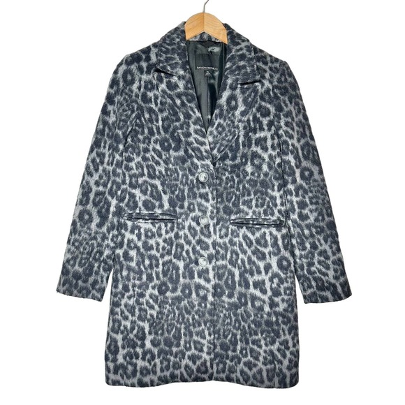 Banana Republic | Women | Petite Leopard Print Wool Blend Top Coat | Size XS - Picture 2 of 16